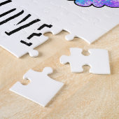 レインボーafro LGBTQ love is loveプライドブラック・ガール ジグソーパズル (側面)