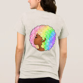 レインボーafro LGBTQ love is loveプライドブラック・ガール トライブレンドＴシャツ (裏面)