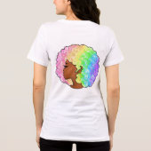 レインボーafro LGBTQ love is loveプライドブラック・ガール トライブレンドＴシャツ (裏面)