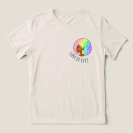 レインボーafro LGBTQ love is loveプライドブラック・ガール トライブレンドＴシャツ