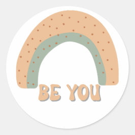 レインボーBe you self love引用文 ラウンドシール