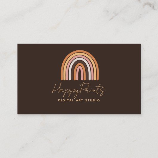 レインボーBOHO名刺、モダン名刺 名刺 (正面)