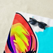 レインボーCorgi：アポップ・アートのートパピー・ジョイ ビーチタオル (インサイチュ)