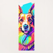 レインボーCorgi：アポップ・アートのートパピー・ジョイ ヨガマット (裏面)