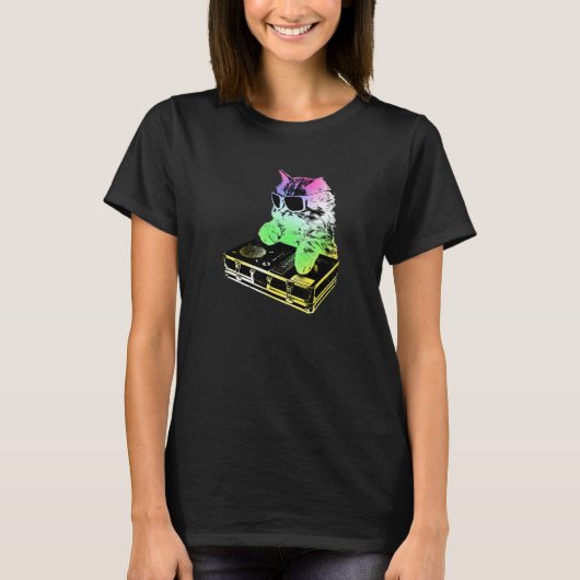 レインボーDj猫の爪とぎ Tシャツ (正面)