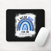 レインボーI衣服ブルーリボンfor Me T1D Diabetes Awa マウスパッド (マウス)