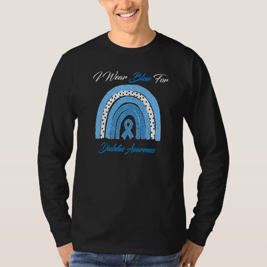 レインボーI衣服ブルーfor糖尿病認識度 Tシャツ (正面)