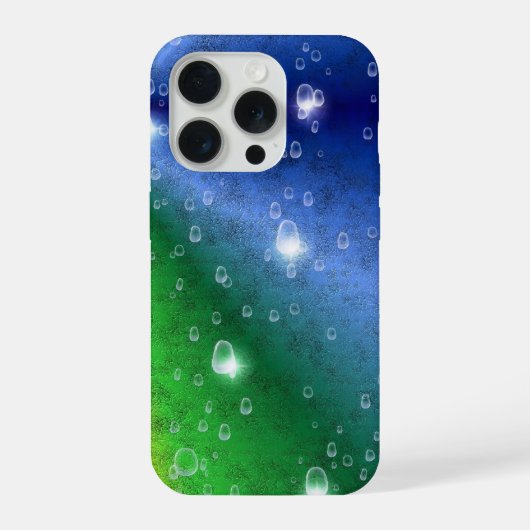 レインボーin象スキンレザーオプション&レインドロップ iPhoneケース (裏面)