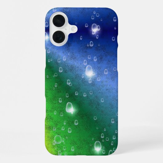 レインボーin象スキンレザーオプション&レインドロップ iPhoneケース (裏面)