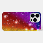 レインボーin象スキンレザーオプション，レインドロップ iPhoneケース (裏面横)