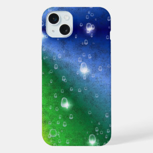 レインボーin象スキンレザーオプション&レインドロップ iPhone 15 plusケース