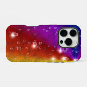 レインボーin象スキンレザーオプション，レインドロップ iPhoneケース (裏面横)