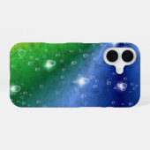 レインボーin象スキンレザーオプション&レインドロップ iPhone 16ケース (裏面横)