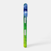 レインボーin象スキンレザーオプション&レインドロップ iPhone 16ケース (右側面)