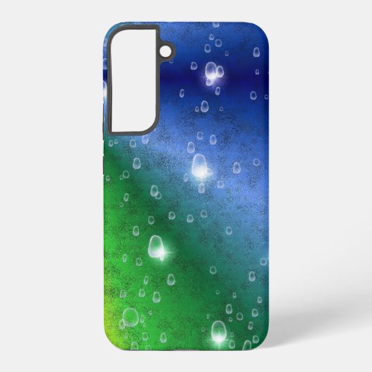 レインボーin象スキンレザーオプション&レインドロップ samsung galaxyケース (裏面)