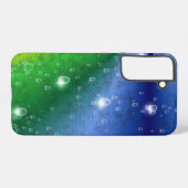 レインボーin象スキンレザーオプション&レインドロップ samsung galaxyケース (裏面横)