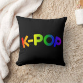 レインボーKピポップ・アートのロー クッション (ブランケット)