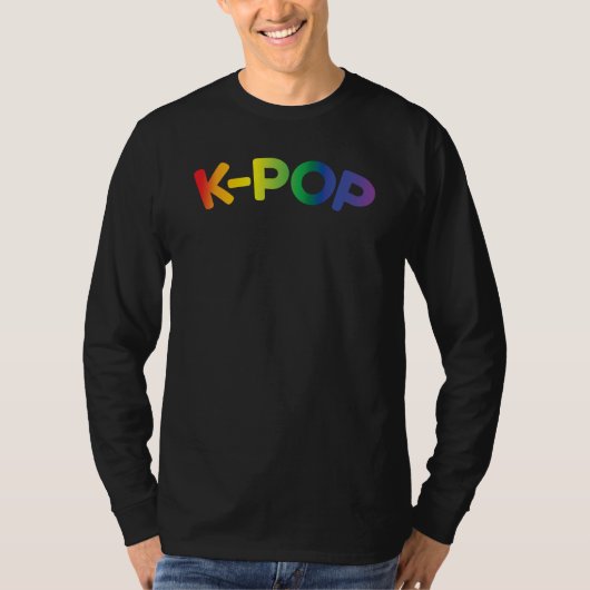 レインボーK-Pop Ver 1 長袖Tシャツ Tシャツ (正面)