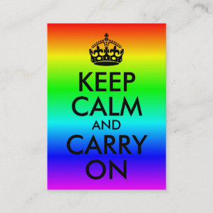 レインボーKeep Calm and Carry On 名刺