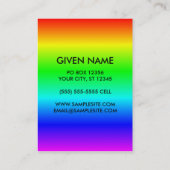 レインボーKeep Calm and Carry On 名刺 (裏面)