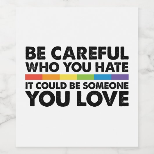 レインボーLGBTを嫌う人には気をつけろゲイプライド ワインラベル (シングルラベル)