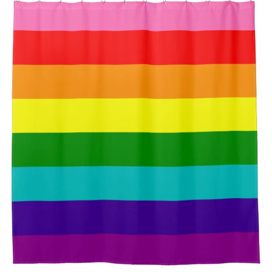 レインボーLGBTゲイフラッグシャワーカーテン シャワーカーテン (正面)