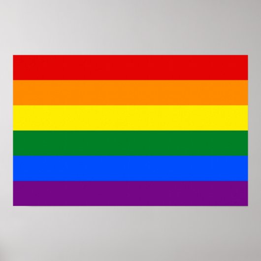 レインボーLGBTフラグ付きキャンバス印刷 ポスター (正面)