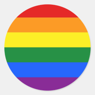 レインボーLGBTフラグ付きシール ラウンドシール