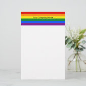 レインボーLGBTフラグ付き文房具 便箋 (スタンド正面)