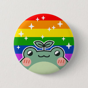 レインボーLGBTプライドフラッグフロッグボタン 缶バッジ