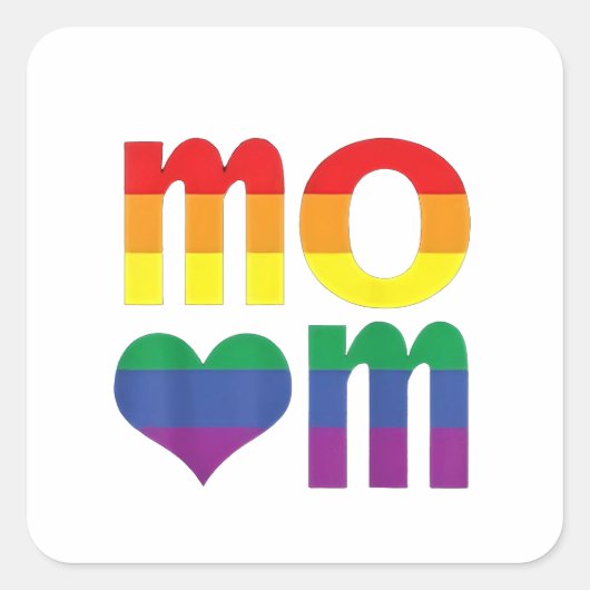 レインボーLGBTプライド月母の日LGBT スクエアシール (正面)