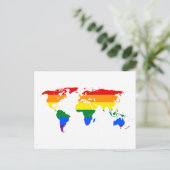 レインボーLGBT世界地図 ポストカード (スタンド正面)
