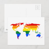 レインボーLGBT世界地図 ポストカード (正面/裏面)