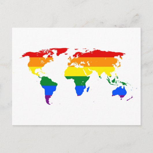 レインボーLGBT世界地図 ポストカード (正面)