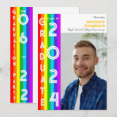 レインボーLGBT卒業パーティーフォト 招待状 (正面/裏面)