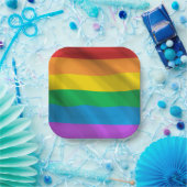 レインボーLGBT国旗 ペーパープレート (パーティー)