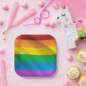 レインボーLGBT国旗 ペーパープレート (パーティー)