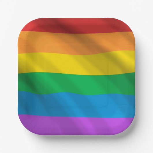 レインボーLGBT国旗 ペーパープレート (正面)