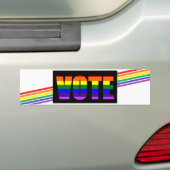 レインボーLGBT投票バンパーステッカー バンパーステッカー (車上)