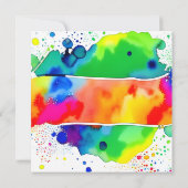 レインボーLGBT ゲイ レズビアン 水彩画 Save the Date セーブザデート (裏面)