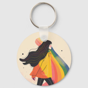 レインボーlgbt girl,ゲイレズビアン,プライド キーホルダー
