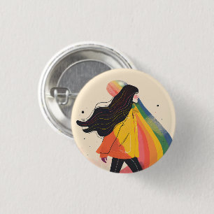レインボーlgbt girl,ゲイレズビアン,プライド 缶バッジ