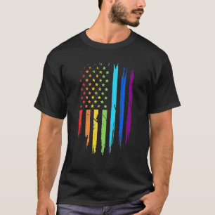 レインボーLGBT USA国旗ゲイプライド Tシャツ