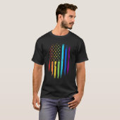 レインボーLGBT USA国旗ゲイプライド Tシャツ (正面フル)