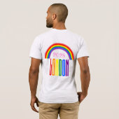 レインボーLGBTQアドイヤーまたは文字ロンドンプライド Tシャツ (裏面フル)