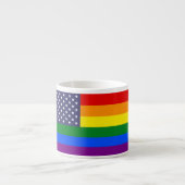 レインボーLGBTQアメリカプライドダイバーシティ国旗 エスプレッソカップ (正面)