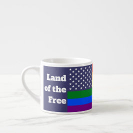 レインボーLGBTQアメリカプライドダイバーシティ国旗 エスプレッソカップ