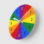 レインボーLGBTQアメリカプライドダイバーシティ国旗 ラウンド壁時計 (傾斜)