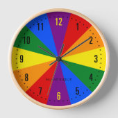 レインボーLGBTQアメリカプライドダイバーシティ国旗 壁時計 (正面)