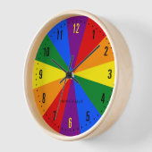 レインボーLGBTQアメリカプライドダイバーシティ国旗 壁時計 (傾斜)